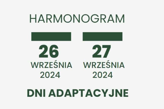 Dni Adaptacyjne – Harmonogram